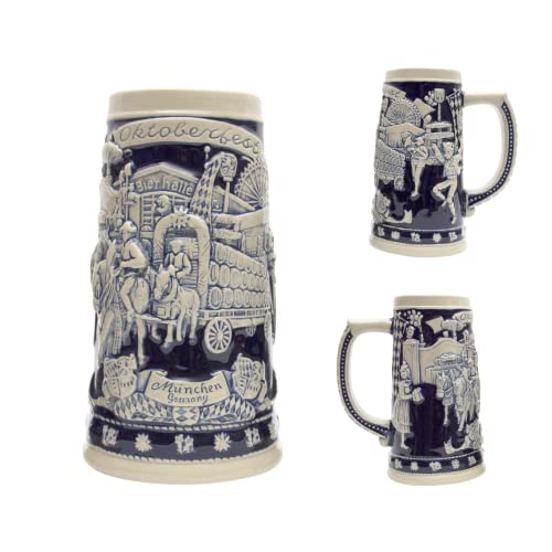 0.7 Liter | Oktoberfesthaus Oktoberfest Beer Stein Germany Festival Scene Munich, Beer Wagon And Hops Oktoberfest Items, And Octoberfest Beer Mug, And Oktoberfest Glasses For Party #TOP3