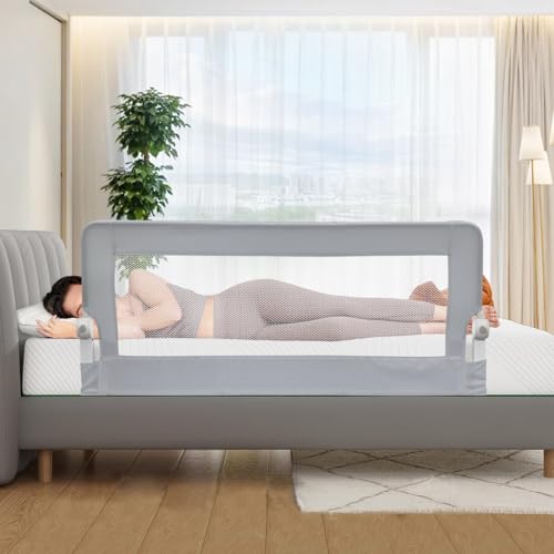 grelex Toddler Bed Rails, 51 Inch Foldable Bed Rail for Toddlers, Baby Bed Rail Guard for Twin, Full, Queen Size Bed, Box, Platform Bed, with...