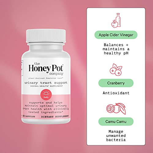 The Honey Pot Company Urinary Tract Support Vaginal Health Supplement - Made With Science-Backed, Herbal Ingredients To Support And Maintain Optimal Urinary Tract Health - 60 Capsules #TOP1