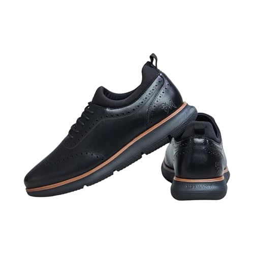Image of Neeman's Crossover Brogues Stylish Shoes for Men | Oxford Lace-Up Semi Formal Mens Footwear | Casual Comfortable Shoe for Office Wear