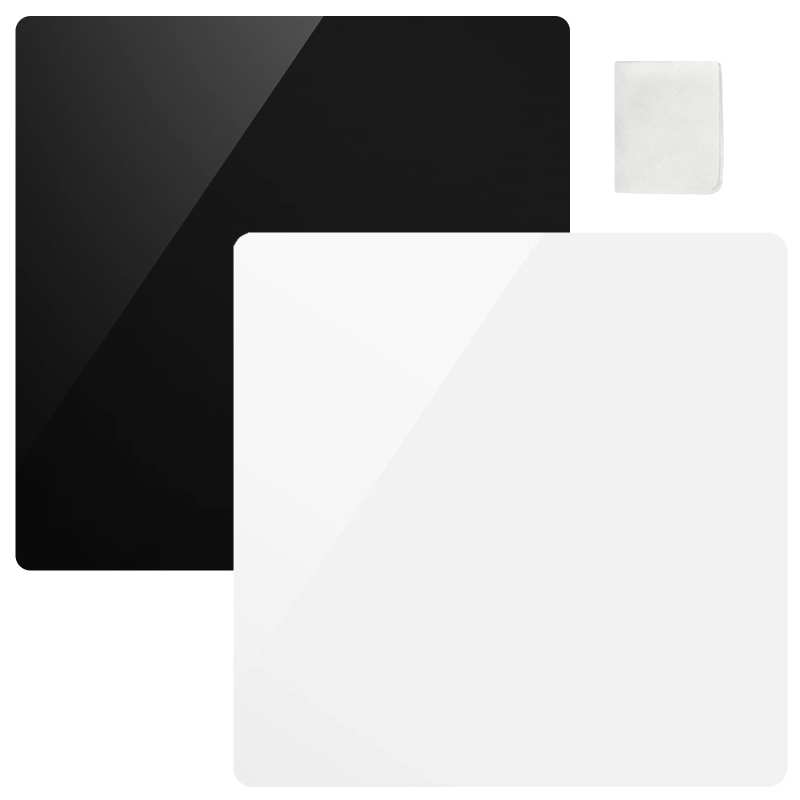 EMARTBackground Photography Board, 30 x 30 cm Black and White Photo Acrylic Reflective Sheet for Product Photography
