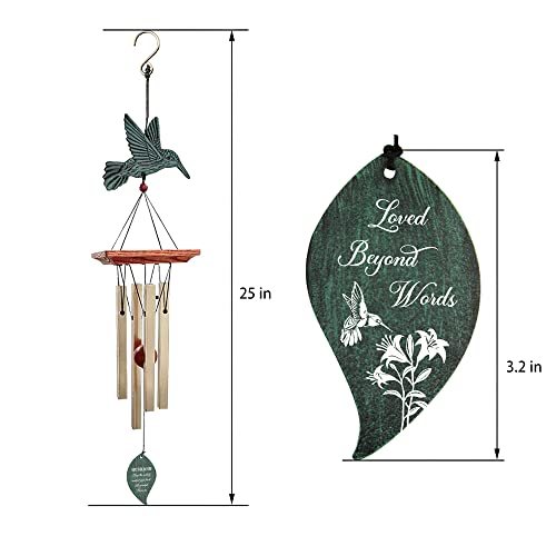 Image of ASTARIN Memorial Custom Wind Chimes for Loss of Loved One, Wind Chimes for Patio Yard Decor, 24'' (Condolences-8)