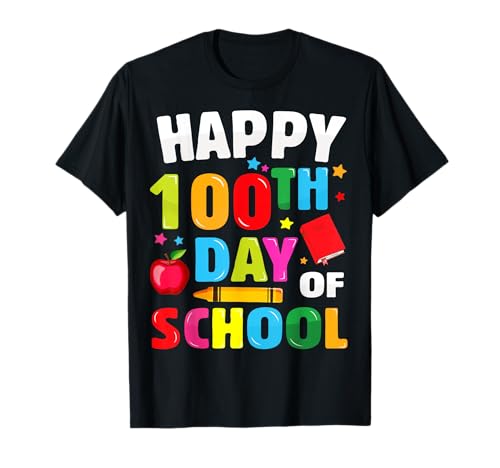 Happy 100th Day of School Shirt para profesor o niño Camiseta