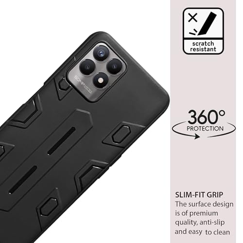 Image of NIUKIN Soft Shield Pro Mobile Back Case for Realme Narzo 50 / Realme 8i | Shockproof Scratchproof Cover | Black
