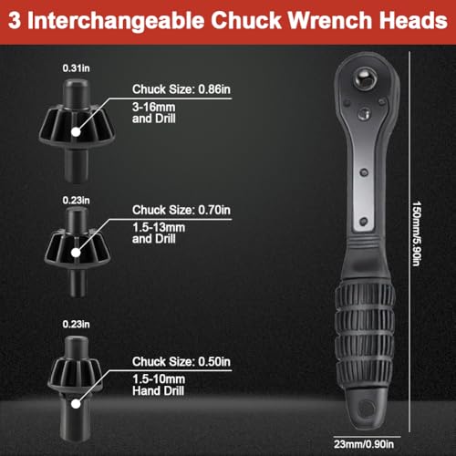 2PCS Ratcheting Drill Chuck Key Wrench 2-in-1 Mini Ratchet Drills Chuck Spanner - image 2
