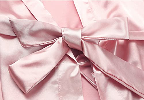 Women's Plus Size Satin Kimono Robes Short Silk Bathrobe Bridesmaid Wedding Party Nightgown Sleepwear #TOP3