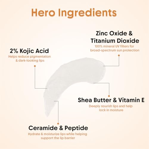 Image of Aravi Organic Barrier Repair Natural Lip Balm SPF 50 PA++++ | Lip Balm for Dark, Dry & Pigmented Lips | Kojic Acid, Ceramide & Peptide | Brightening, Hydrating & Sun Protection Lip Balm for Women & Men - 5g