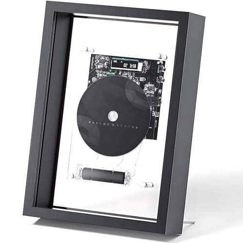 Reproductor de CD decorativo de montaje en pared con control remoto, Bluetooth 5.0 y salida auxiliar de 3.5 mm, compatible con CD-DA/CD-R/CD-RW para decoración de oficina en casa