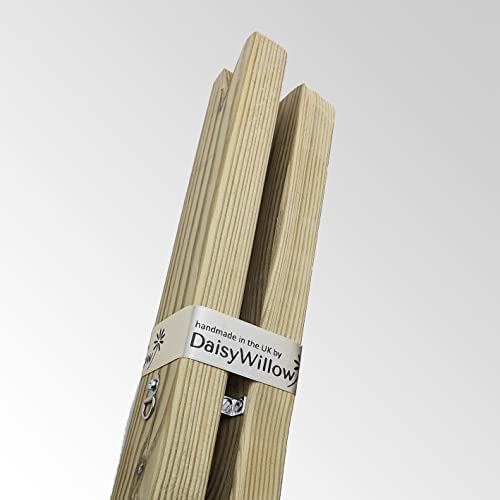 Wooden Washing Clothes Line Prop Collapsible Foldable Handmade Strong & Durable (Natural)