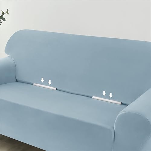 Vista 17 de Funda elástica para sofá de 3 cojines, 1 funda de terciopelo para sofá, fundas protectoras de muebles con parte inferior elástica, lavable a máquina