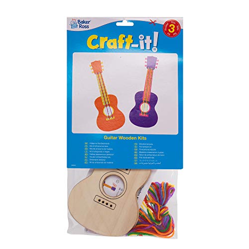 Baker Ross AT812 Gitaar Naaien Kits voor Beginners - Pack van 3, Houten Gitaar Craft Kits voor Kinderen Kunst en… - Image 7