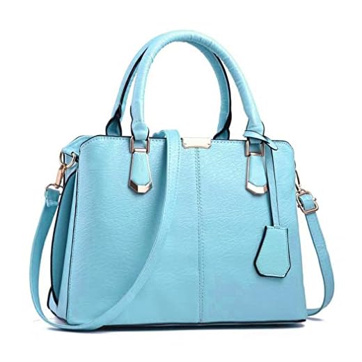 Pahajim Bolsos Mujer Bandolera Tote Bolso PU PIEL Bolso Señora Tote Bolsa de Mensajero de Las (Azul claro)