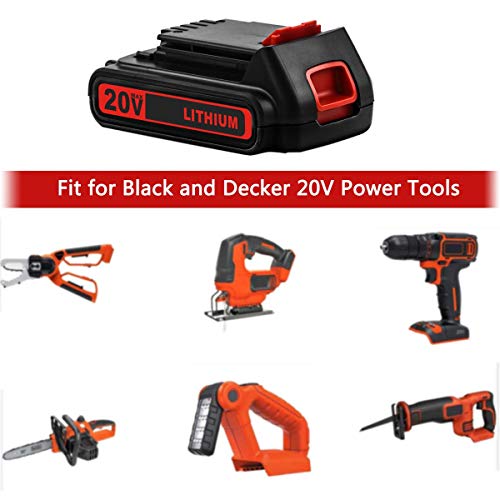 2Packs 3.0Ah LBXR20 Lithium Replacement Battery Compatible with Black and Decker 20V Max LB20 LBX20 LST220 LBXR2020 LB2X4020 Cordless Power Tools