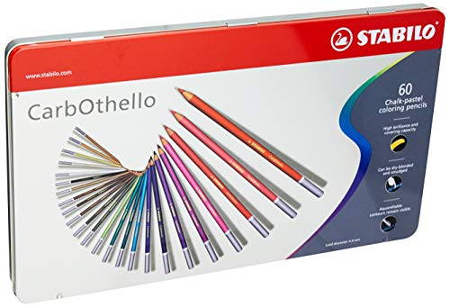 Lápis de Cor Artístico – STABILO CarbOthello - Estojo metálico com 60 unidades – Em 60 cores