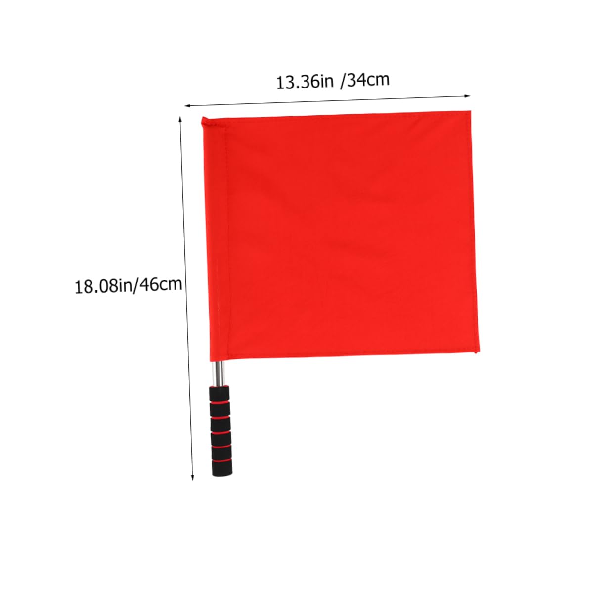 KOMBIUDA Emergency Signal Flag Set Stainless Steel Pole Ergonomic Handle Pad Portable for Football Games