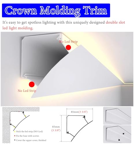 Iluminación LED de moldura de corona perimetral y luz indirecta para techo 5