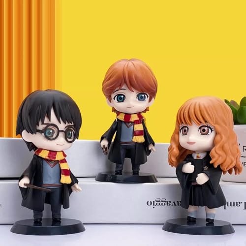 Image of Harry Potter 5 Pc Action Figure Set - Special Edition Collectible Figures with Pet | Dashboard Toy, Cake Topper, Desk & Study Table Decoration | Gift for Kids & Fans (Harry Set of 5)