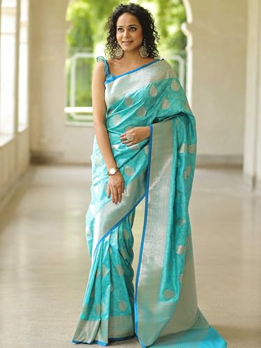 Image of Sugathari Women's Banarasi Saree Pure Kanjivaram Silk Saree Soft new ladies 2025 Design Wear Pattu Sarees Sadi Party Sari collections With Blouse Piece (San Pari-224)