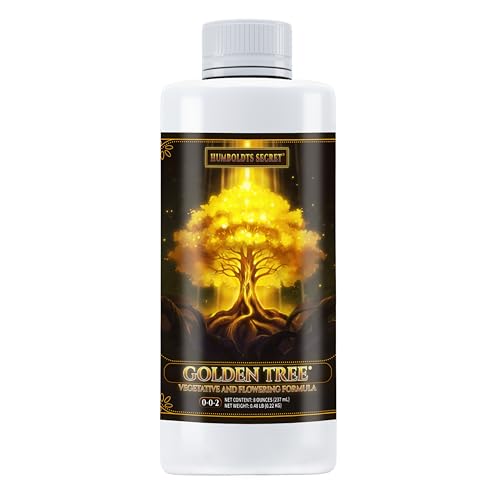Humboldts Secret Golden Tree Liquid Plant Food | Enhances Growth Indoors or Outdoors | All-in-One Plant Nutrients for Vegetables, Trees, Flowers, Fruits, Roses, Lawns, Tomatoes | 8 Ounce