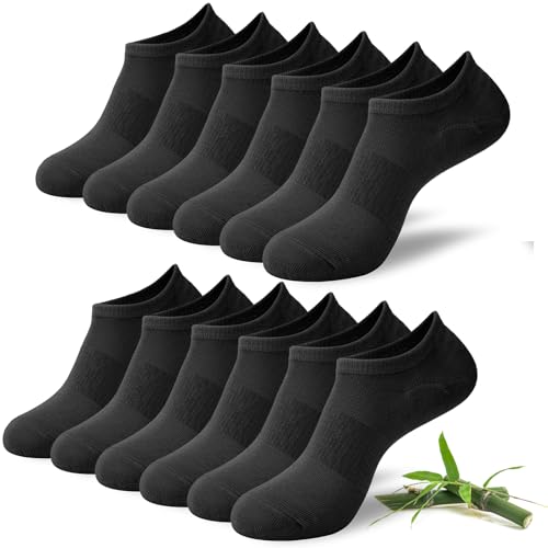 Niofind Bamboo Trainer Socks for Womens and Mens No Show Ankle Socks Low Cut Invisible Non Slip Liner Socks Multipack Casual Footies for Sneaker Loafers and Boat Shoes