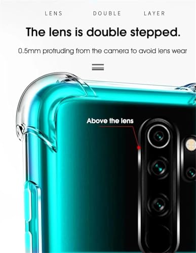 Image of BOXXO Flexible Back Cover for Mi Redmi Note 8 Pro | Back Cover Transparent Clear Shockproof Case Four Corner Protection | Slim Protective Mobile Phone Cover for Mi Redmi Note 8 Pro
