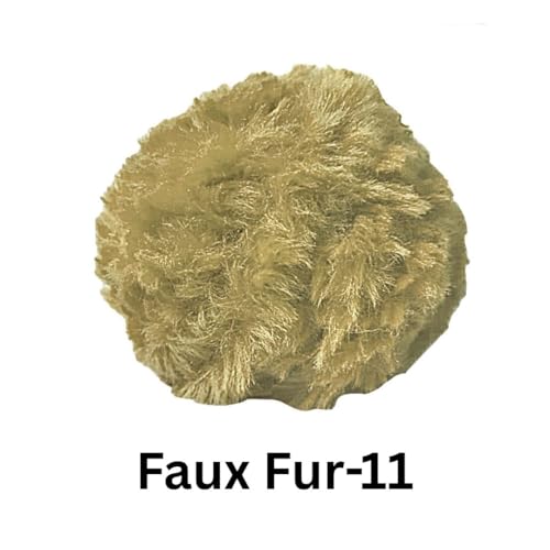 Image of VCR Light Brown Yarn, Bulky Chunky Faux Fur Yarn, 100 Grams Hank, 100% Polyester, Suitable for Knitting Jackets, Scarves, Hats, Blankets, Cushions, Toys and Decorative Accents