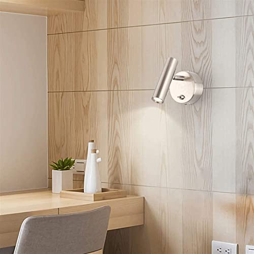 Lámpara ajustable de pared LED 3W con interruptor para lectura cómoda en la cabecera 4
