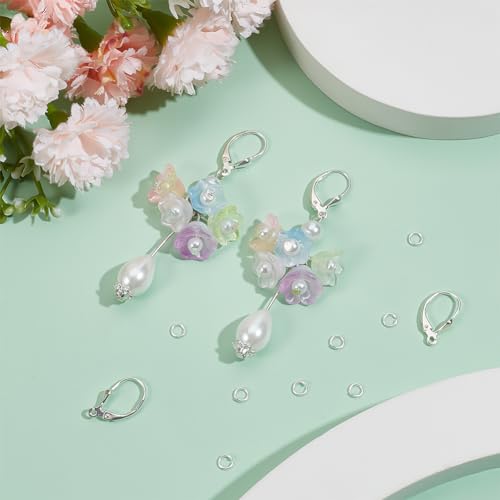Ganchos para pendientes antipérdida Beebeecraft de plata 925 con base para dijes de palanca 4