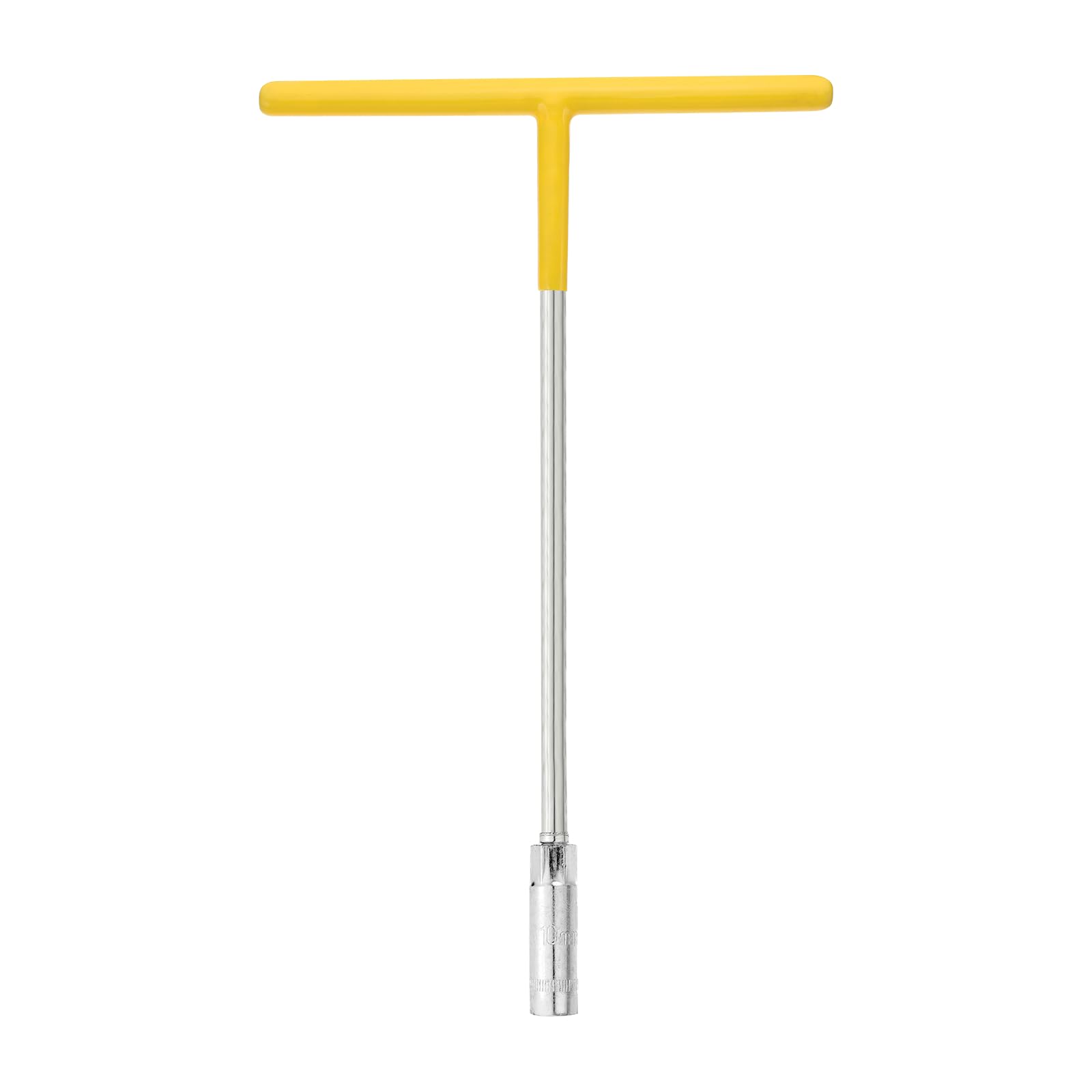 sourcing map T-Handle Wrench Socket 10mm 6-Point Metric Socket with Long Reach Chrome Vanadium Steel for Motorcycle Bicycle Car Repair, Silver-Yellow