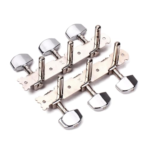 Holibanna Guitar Tuning Machine Head Chrome Color Metal Square Button 6 String Acoustic Guitar Tuning Key Pegs A-48 Tuner Keys