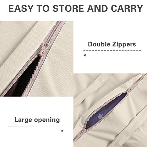 Vailge Patio Cushion/Cover Storage Bag Waterproof Outdoor Patio Furniture Seat Rectanglar Cushions Storage Bag, Zippered Protective Patio Cover Carrying Bag With Handles - Oversized,Beige & Brown #TOP4