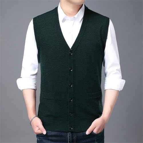 Men's V Neck Knit Wool Sweater Vest Fall Winter Christmas Sleeveless Casual Waistcoat2