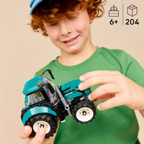 Image of LEGO City Tractor - Farm Toy Building Set with Farmer Minifigure - Gift for Ages 6 and Up - 60498