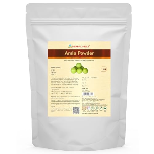 Image of Herbal Hills Amla Powder, (1 Kg Pack) | Supports Skin Glow, Hair Strength & Immunity Boost | Amla Churna For Natural Beauty & Wellness with Indian Gooseberry Fruit
