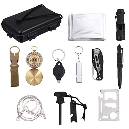 1 conjunto de 11 unidades de kit de sobrevivência ao ar livre forte e convenientes dispositivos de s