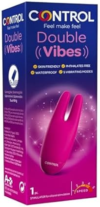 Control Estimulador Double Vibes - Vibrador Femenino Clítoriano - Material de silicona suave e higiénico - 5 niveles de vibración para mayor Placer - Juguete erótico acuático sumergible, 1 ud