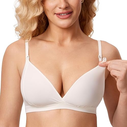 Image of MOMANDA Women's Inbarely Nursing Bras Wireless Bralette V Neck Seamless No Underwire Maternity Bra for Breastfeeding