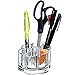 Kryllic Lipstick Holder, Essential Oils Makeup Storage Organizer - Clear Round Countertop Holder with 7 Slots Organizers for Brushes Nail Polish Eyeshadow Pens Make Up & Office Supplies