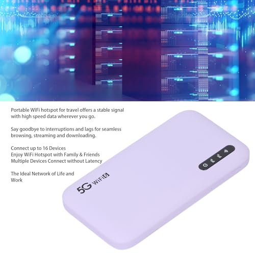 Image of Cryfokt 5G Mobile Hotspot, WiFi6 Travel Router with Nano SIM Card Slot Support 16 Devices,5.35x2.83x0.63 in, 6100mAh, for High Speed Internet Access on Phones Laptops Tablets