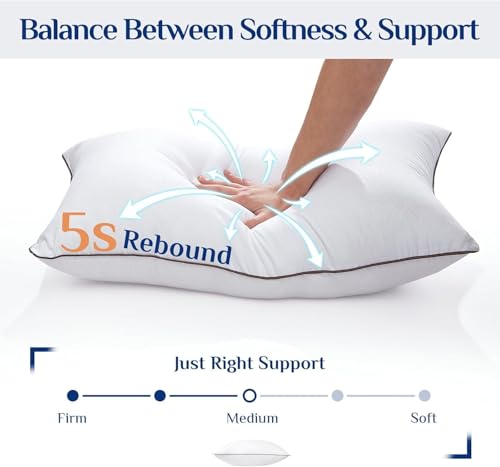 Set 2 Almohadas de Pluma Sintética Queen Size Medianas miniatura 2