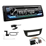 JVC KD-DB922BT 1-DIN Autoradio CD-Receiver Bluetooth DAB+ Digital Radio Einbauset passend für Renault Twingo II 2009-2014 schwarz