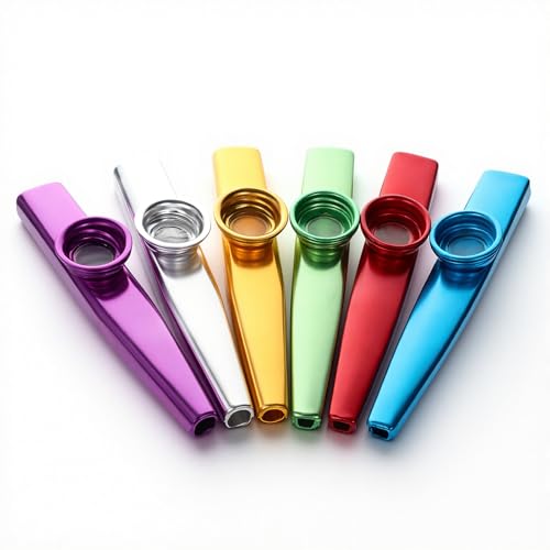 SHENLIU 6 Stück Kazoo Instrument Metall Kazoo Musikinstrumente Aluminiumlegierung Kazoos Set Metall-Kazoo Instrument für Musikunterricht Partygeschenk Kinder und Musikliebhaber