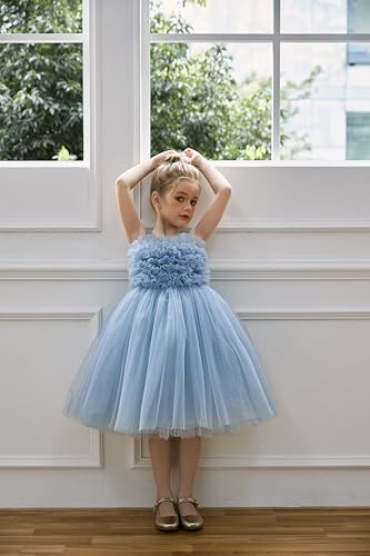 Girls Ruffled Cake Dress Fancy Tulle Pageant Homecoming Birthday Party Dresses4