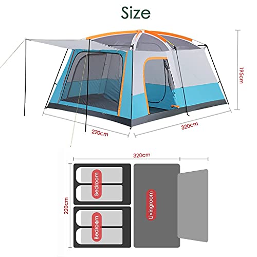 Carpa camping exterior para 5 a 8 personas naranja miniatura 3