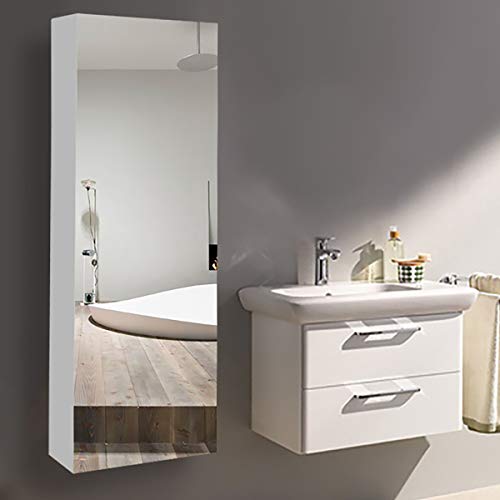 KAASUN 47" x 12" x 5" inch Bathroom Mirror Cabinet Rectangular Stainless Steel