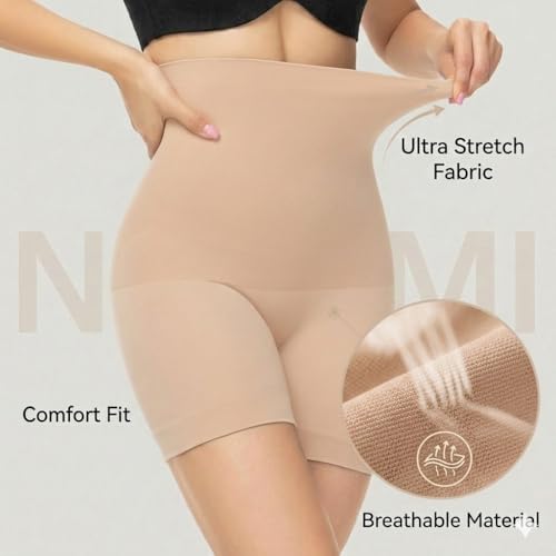 Image of NINGMI Women's High Waist Tummy Control Shapewear Shorts - Seamless Body Shaper Panty, Thigh Slimmer, Comfortable Stretch Slimming Shaper (Free Size M to 4XL)