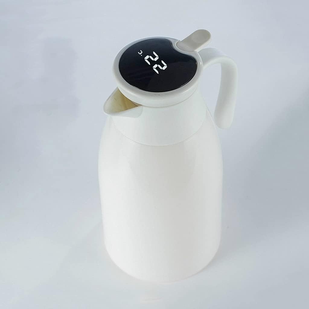 1L Smart Insulation Kettle Thermos Bottle Home Hotel Large Capacity Glass Liner Coffee Pot Temperature Display Water Bottle Safety and environmental protection (Color : A)