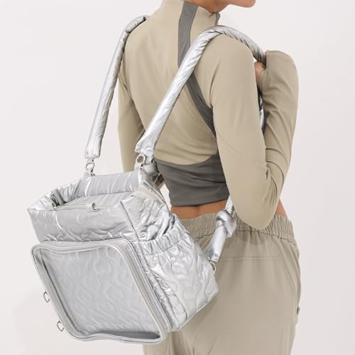 Puffer Tote Bag Heart Quilted Ita Bag Backpack Large Puffy Tote Bags Lightweight Ita Bags Purse for Women Trendy Alt 20252