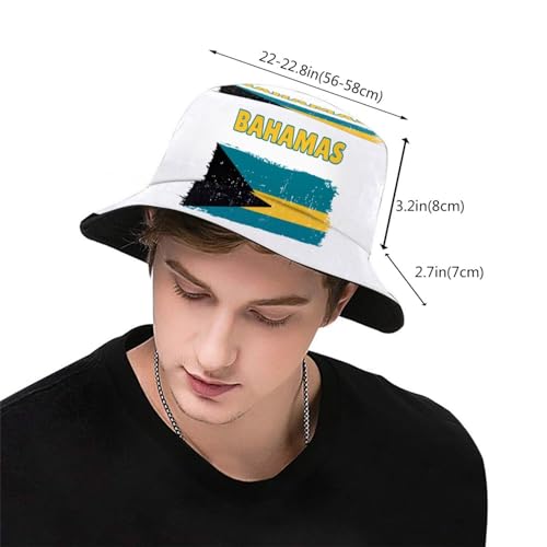 Image of Bahamas Flag Bucket Hats Fashion Sun Cap Packable Flag Fisherman Hat for Women Men Summer Travel Hat