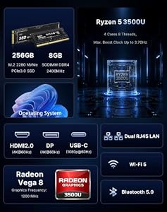C4 SE Mini PC, Ryzen 5 3500U (up to 3.7GHz), 8GB DDR4 256GB NVMe SSD — photo 2 of 6